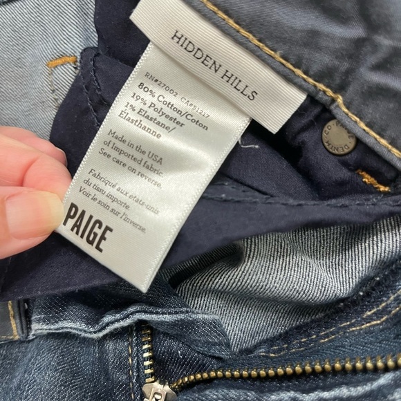 PAIGE Hidden Hills Womens Straight Jean Size Dark Wash Mid-Rise Size 27 boot - Picture 3 of 6